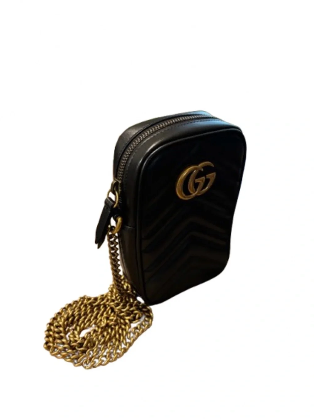 SEND OFFERS Gucci Black GG Marmont Chevron Mini Crossbody DM BEFORE BUYING